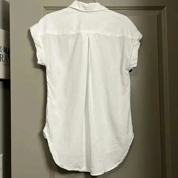 Cloth and Stone Anthropologie Lace Up White Short Sleeve Tunic Top - Picture 7 of 8